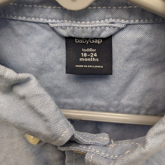 BabyGap Brannan Bear Blue Button Up - EUC - 18-24m - Picture 5 of 5